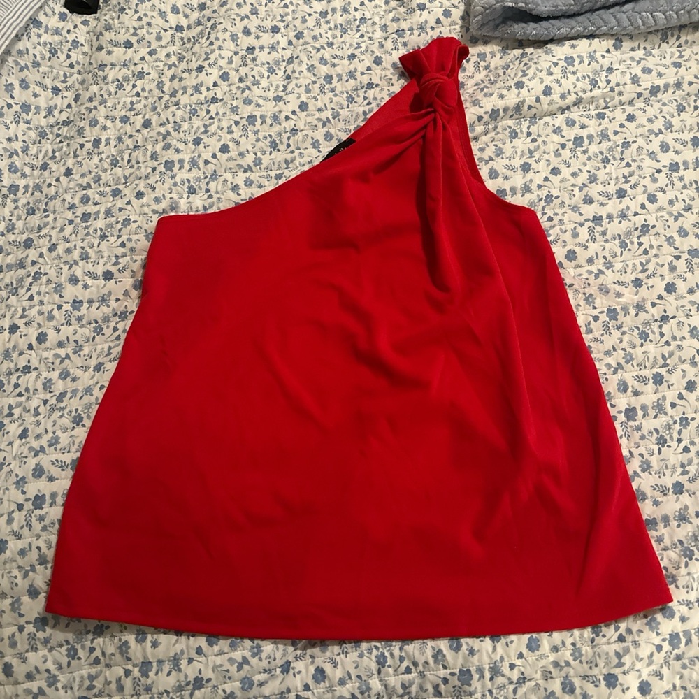 fab'rik Red One-Shoulder Blouse